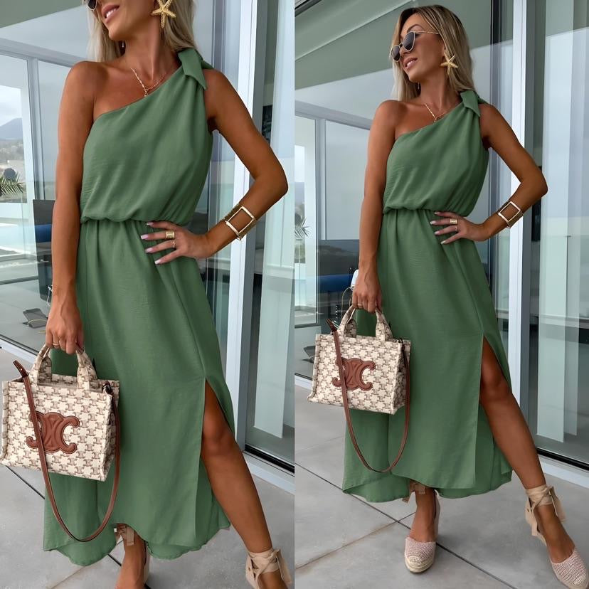 One-Shoulder Vestido