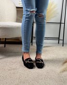 Glitter Preto Mocassins