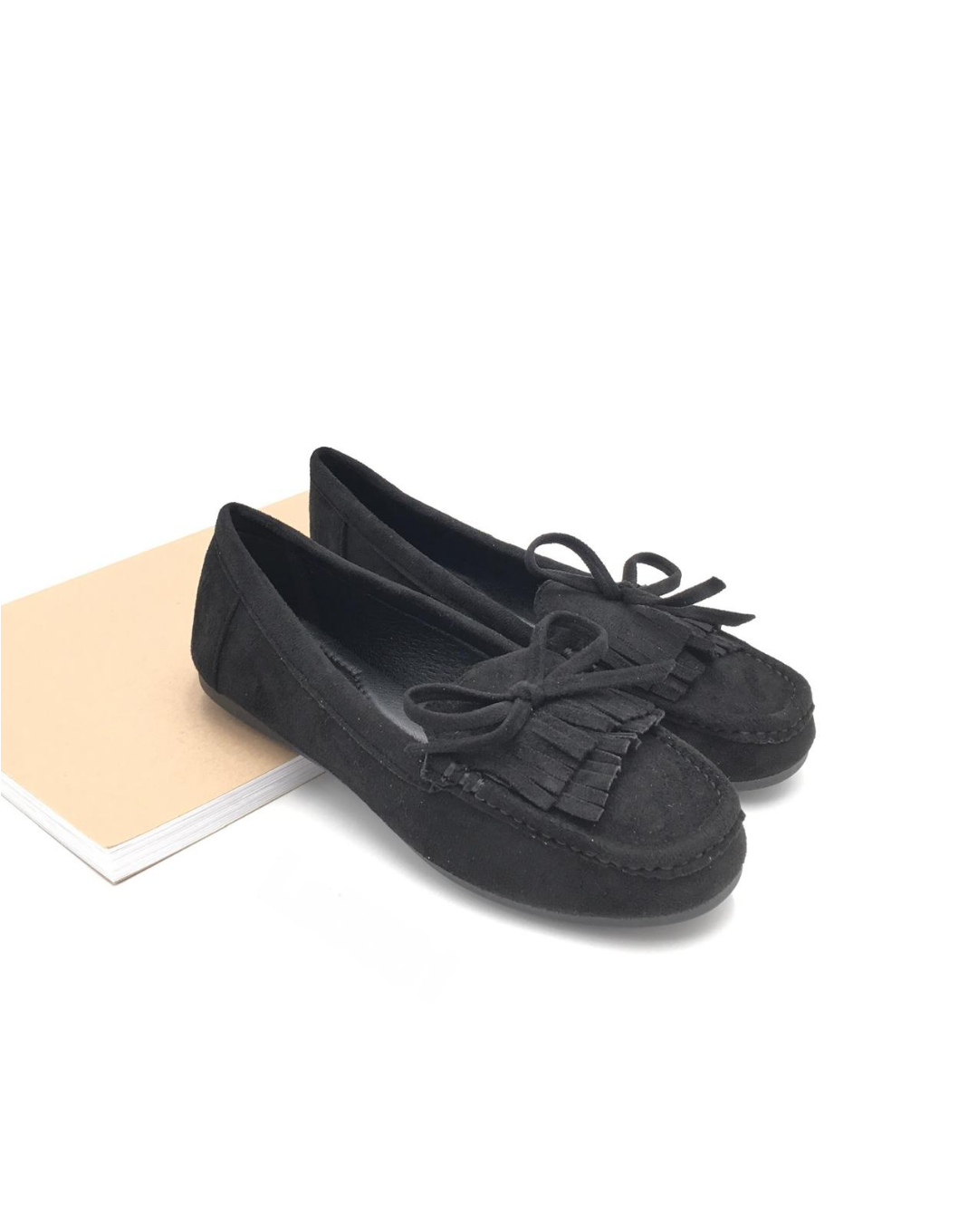 Fringle Preto Mocassins