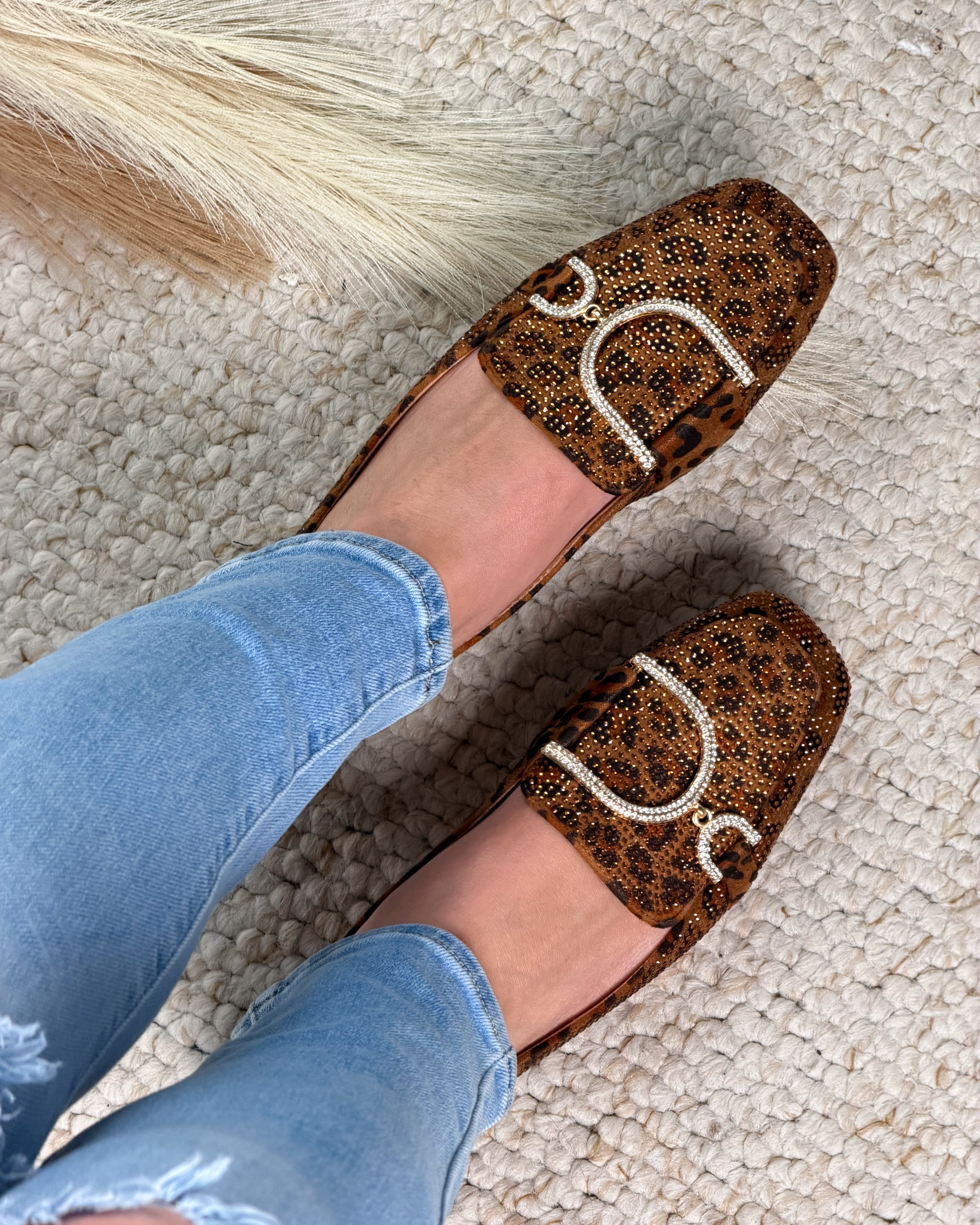 Glitter Leopardo Mocassins