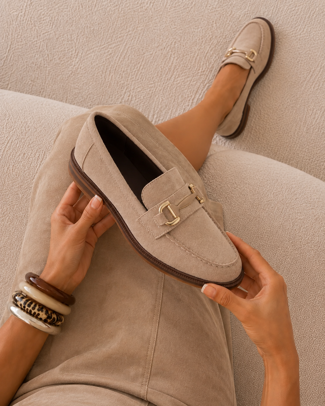Laura Detalhe Mocassins - Bege