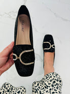 Glitter Preto Mocassins