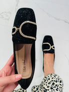 Glitter Preto Mocassins