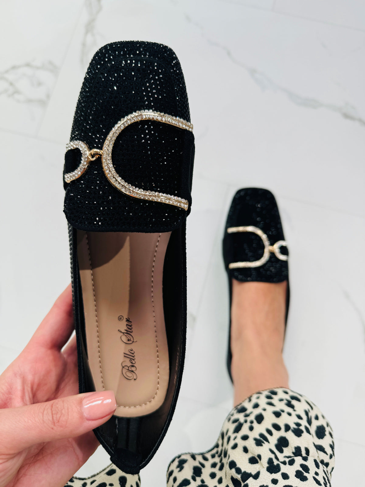 Glitter Preto Mocassins