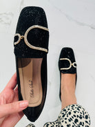 Glitter Preto Mocassins