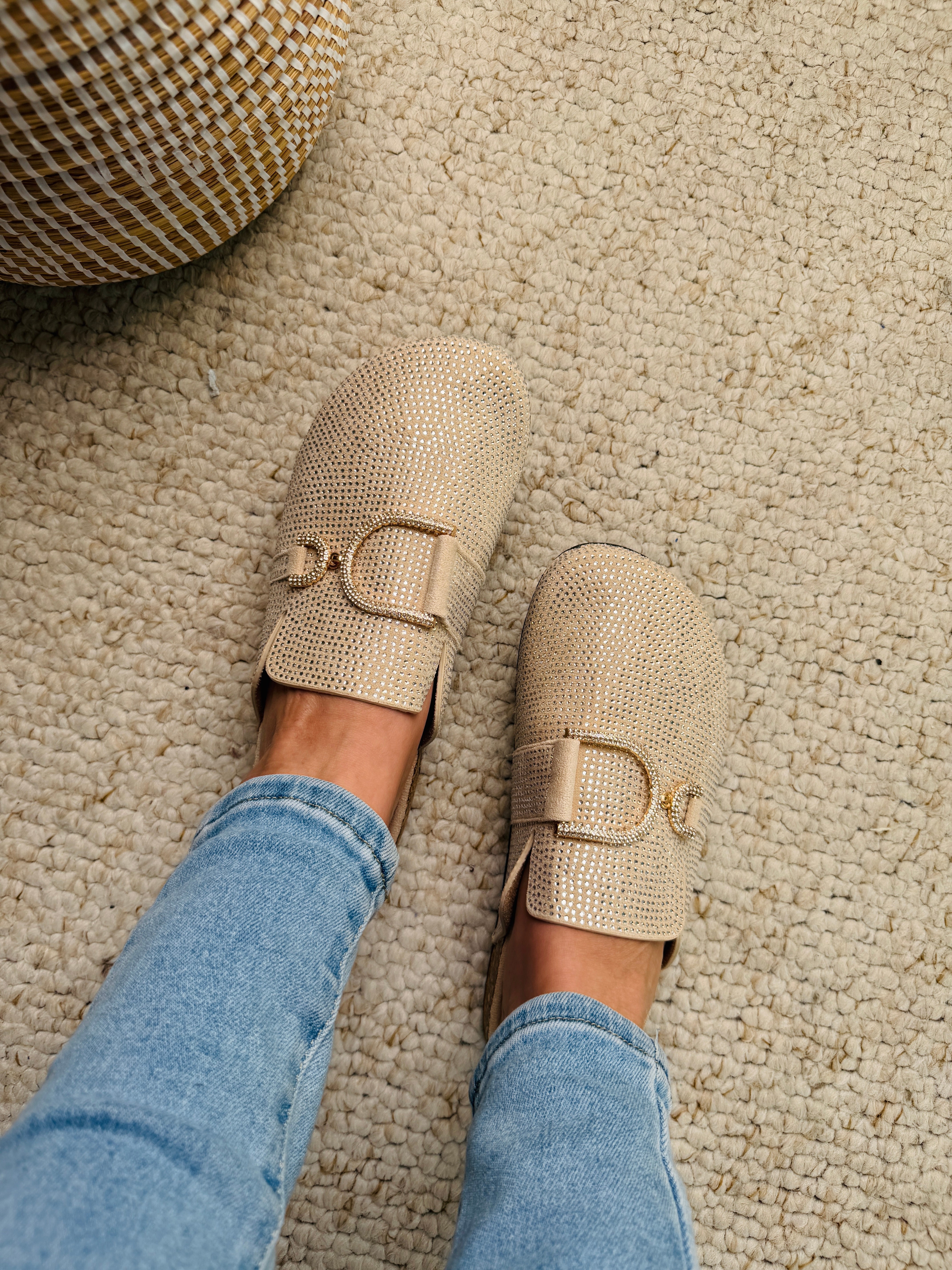 Glam Bege Mocassins