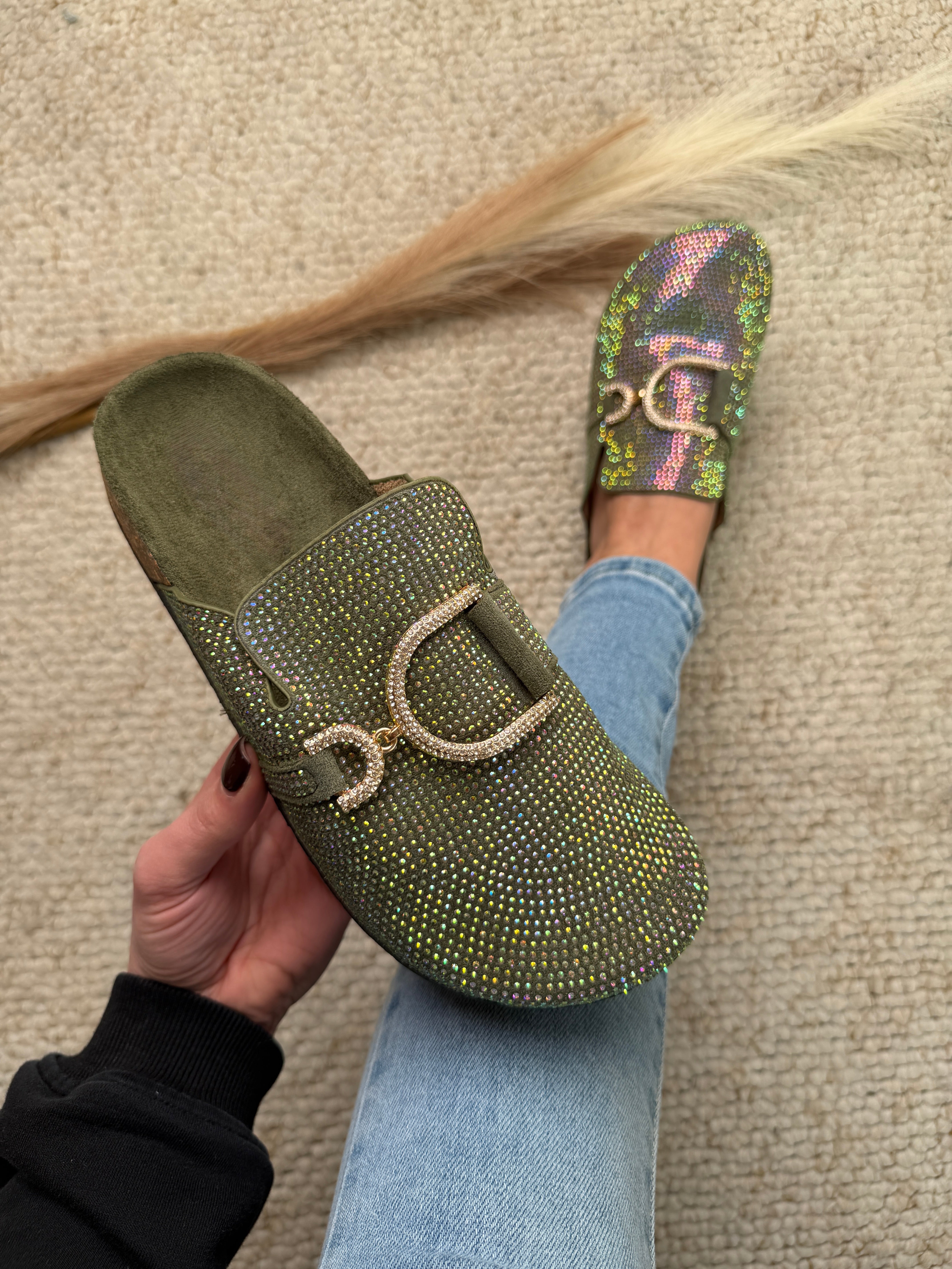 Glam Verde Mocassins