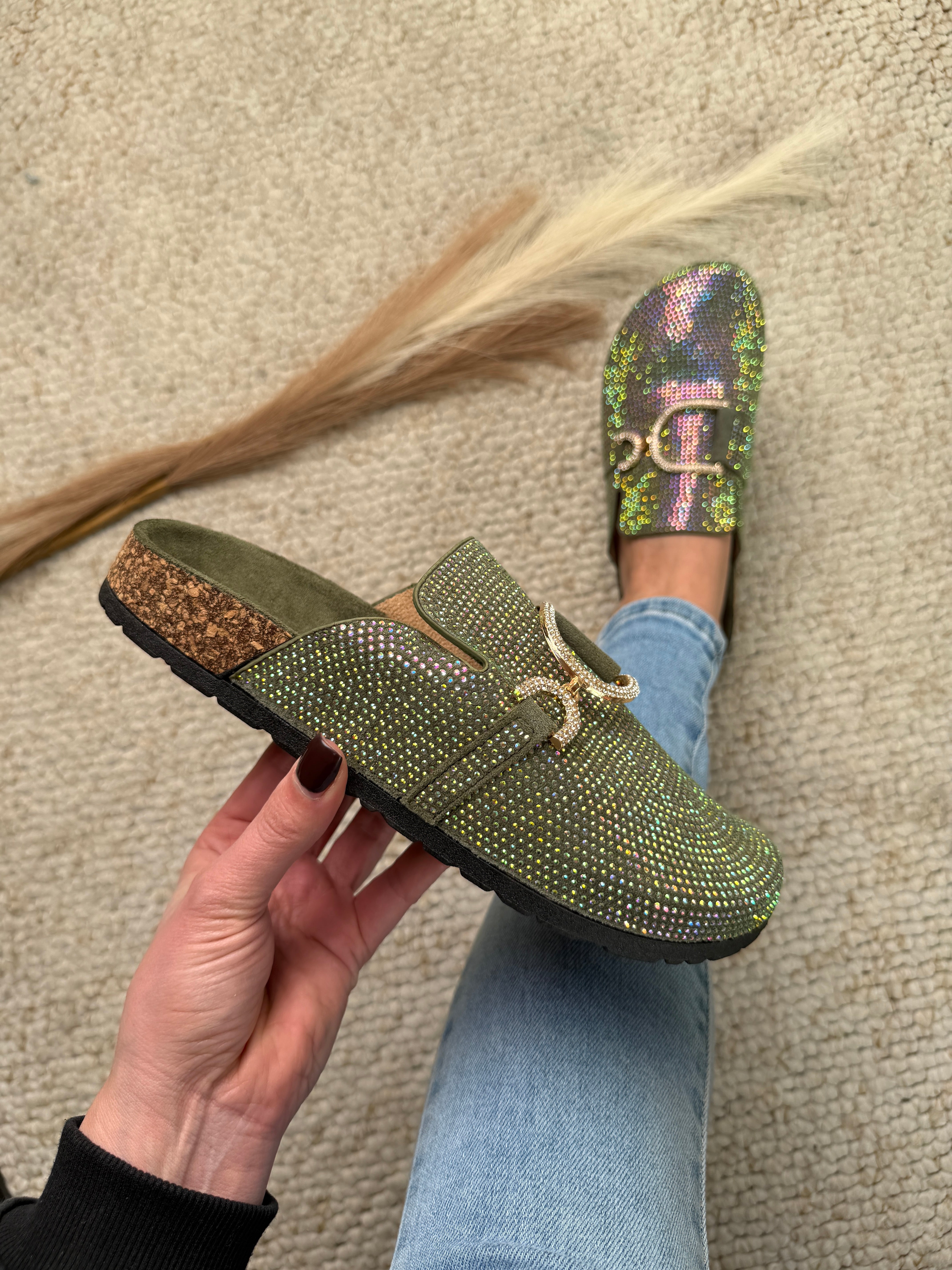 Glam Verde Mocassins