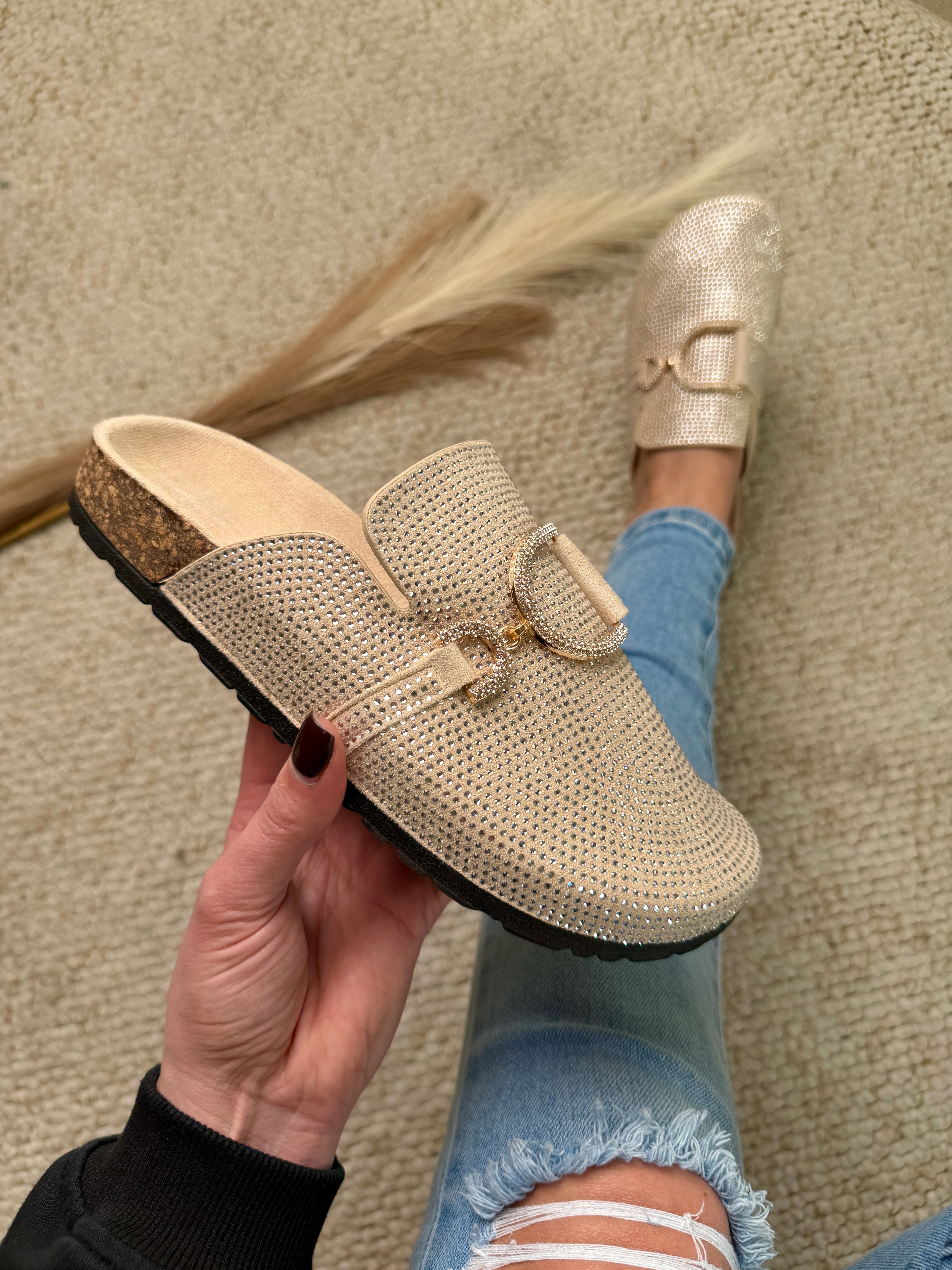 Glam Bege Mocassins