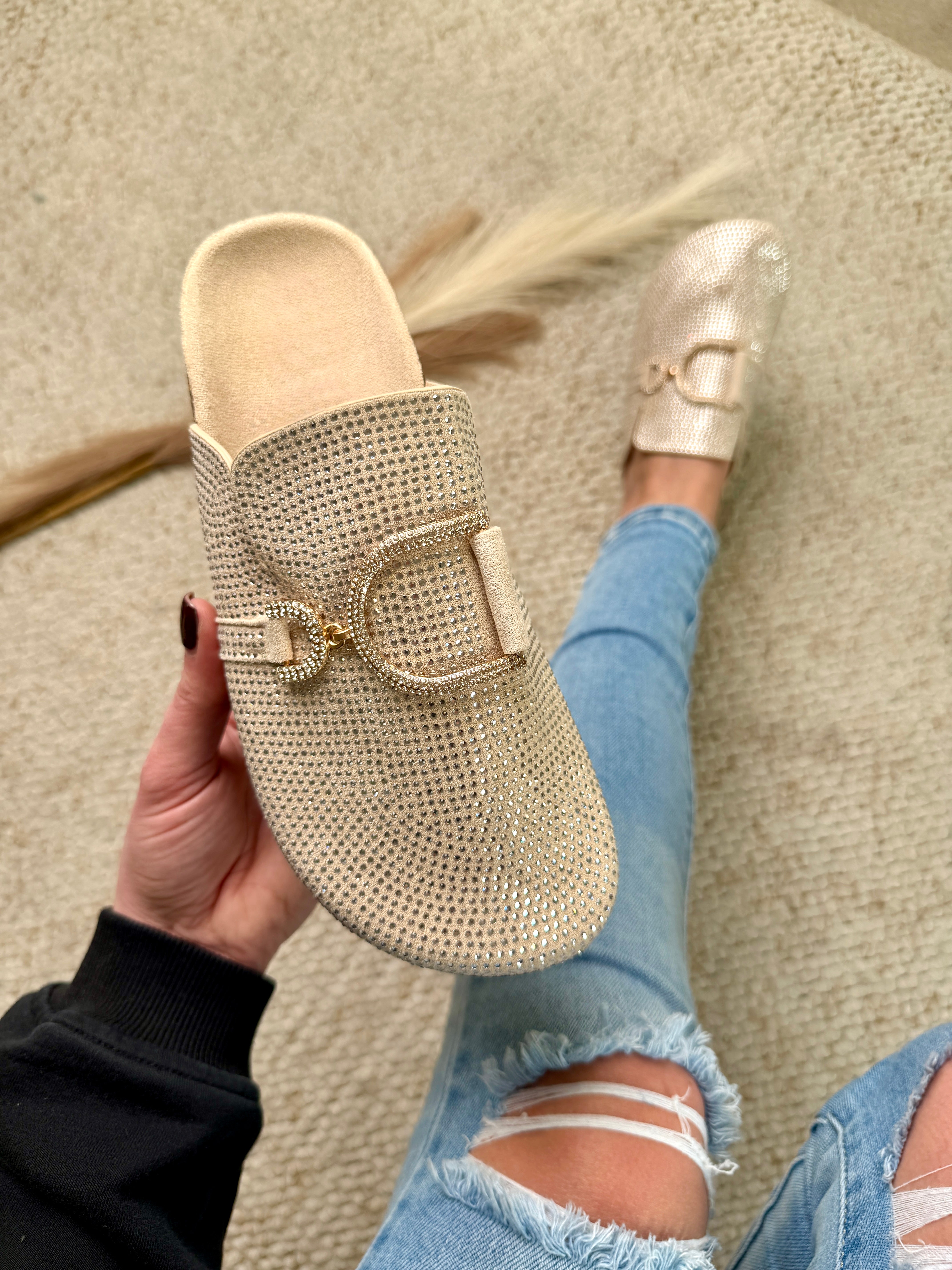 Glam Bege Mocassins