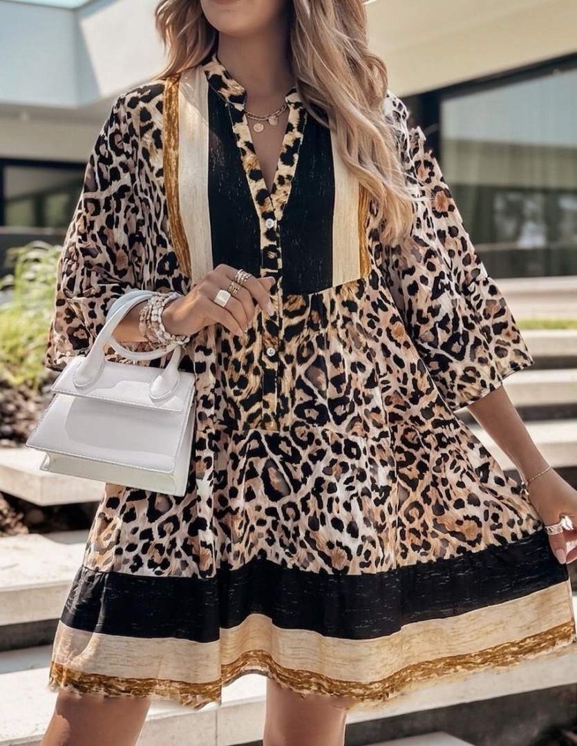 Ibiza Print Leopardo Vestido