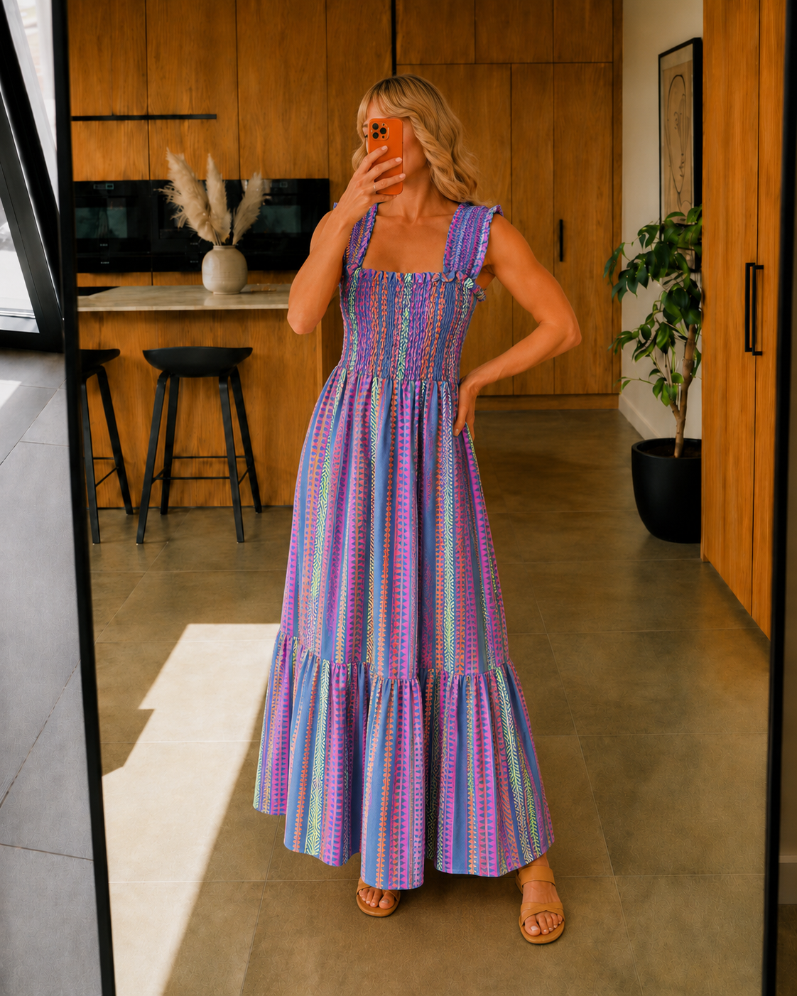 Iris Vestido Maxi - Azul
