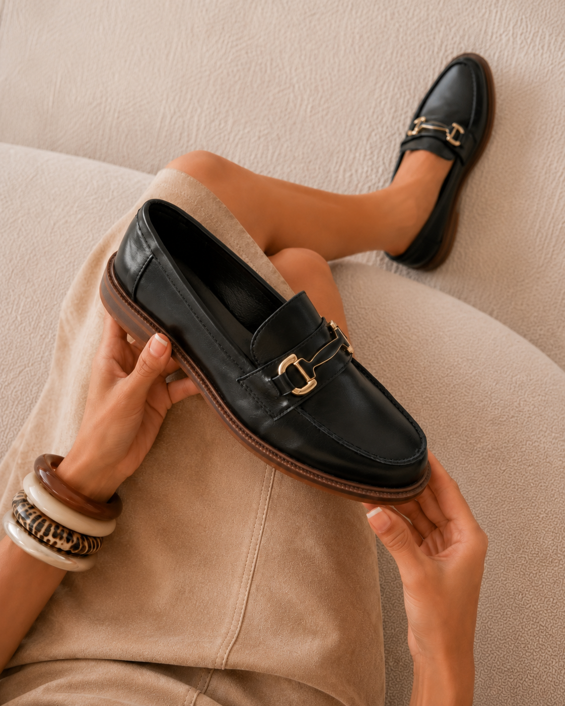 Laura Detalhe Mocassins - Preto