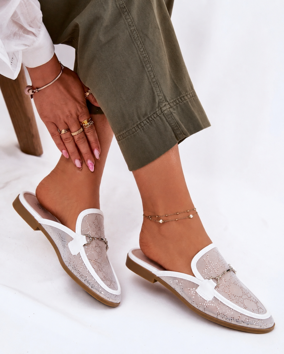 Luxe Mesh Branco Mocassins