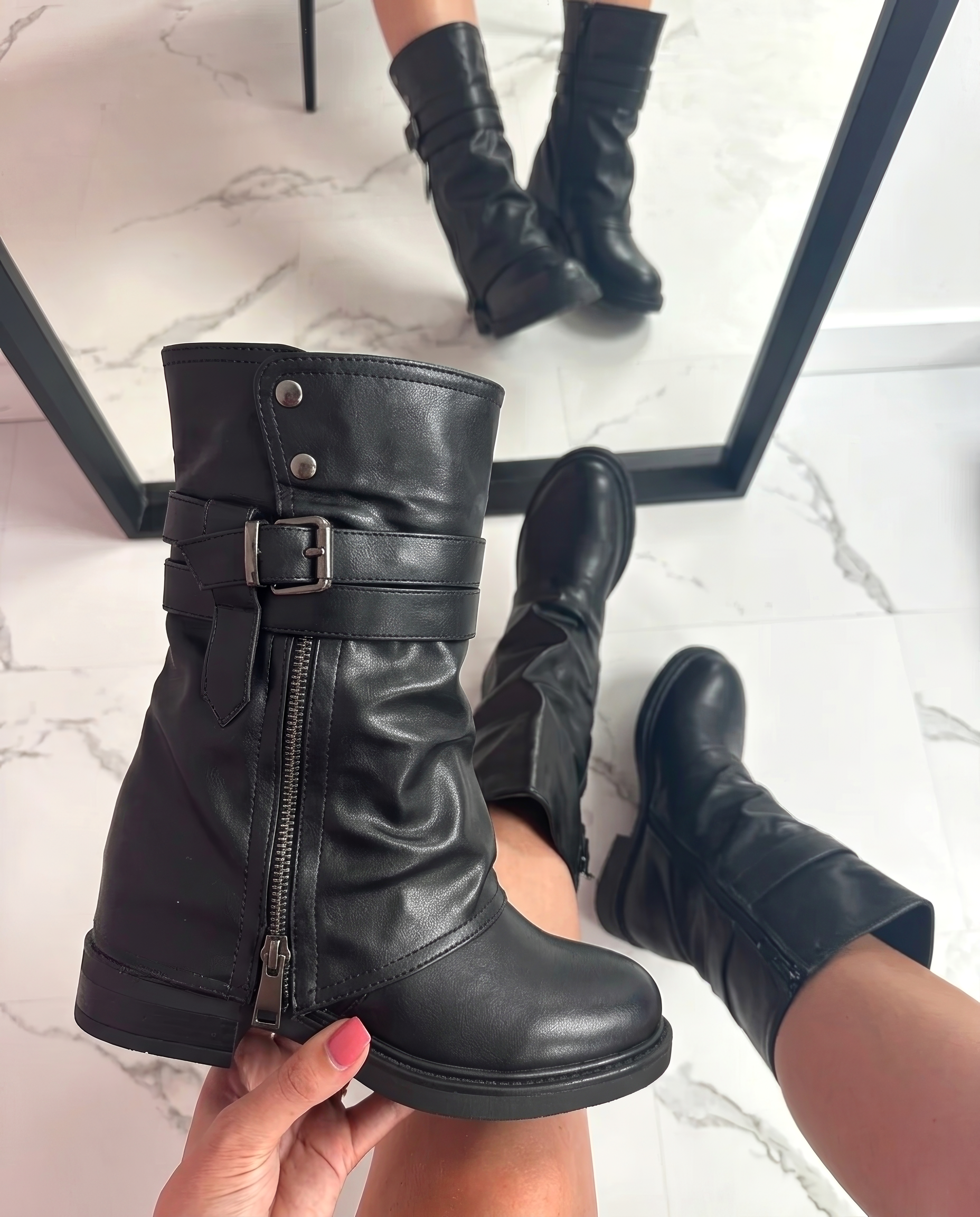 Miley Botas Biker - Preto