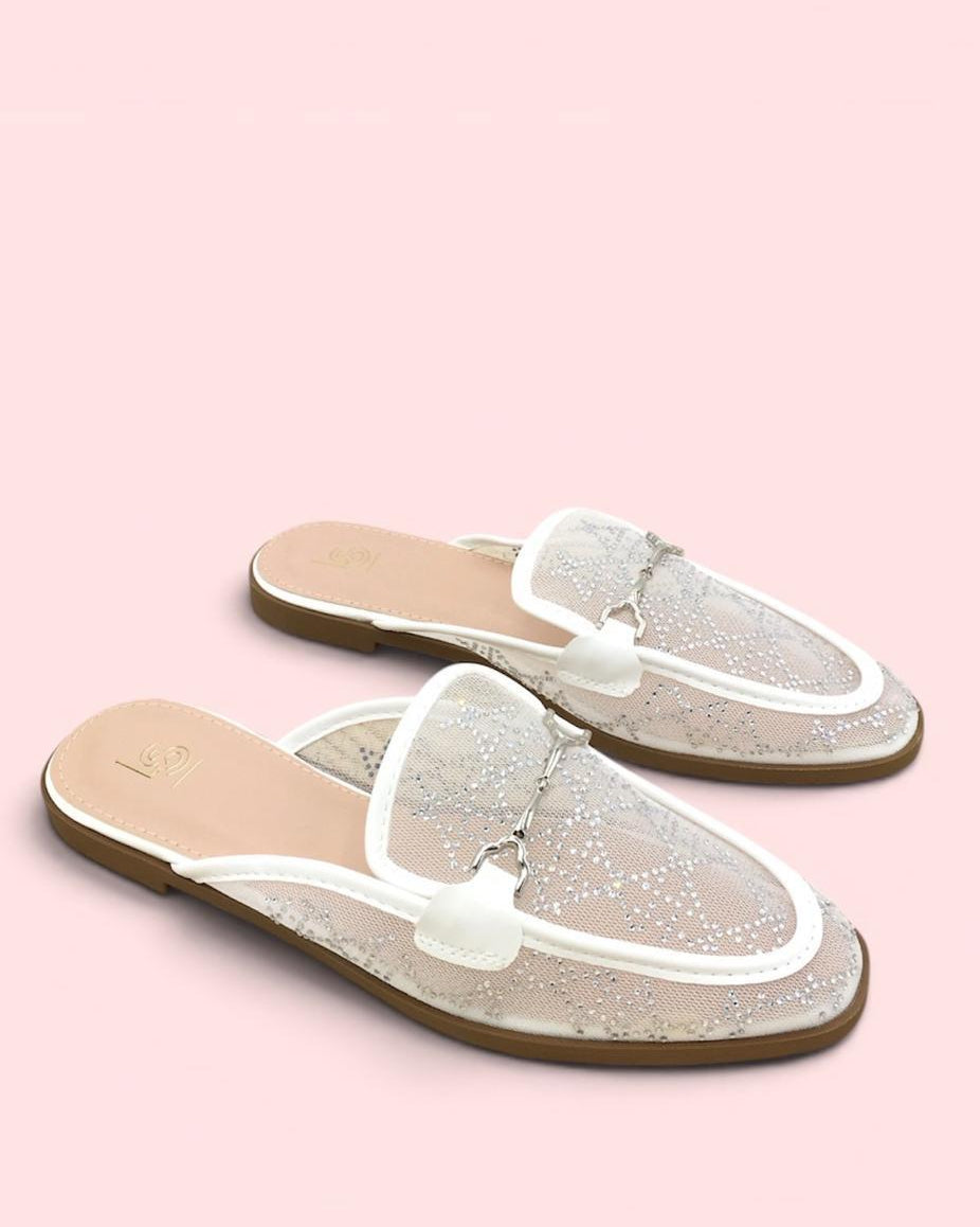 Luxe Mesh Branco Mocassins