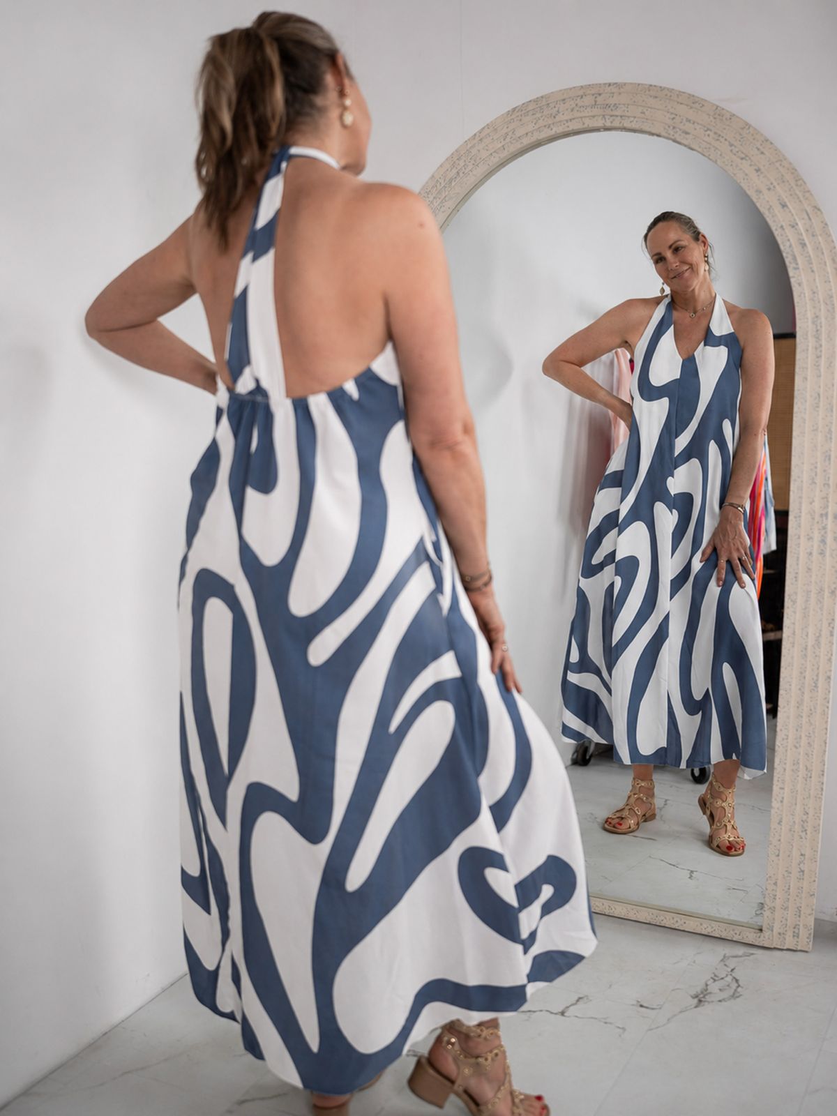 Inez Azul Vestido Maxi