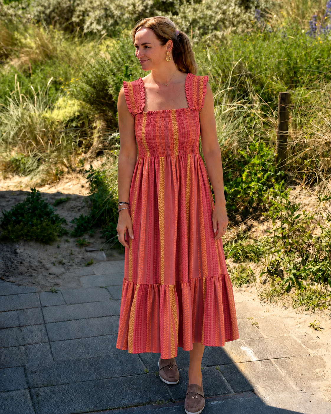 Iris Vestido Maxi - Koraal