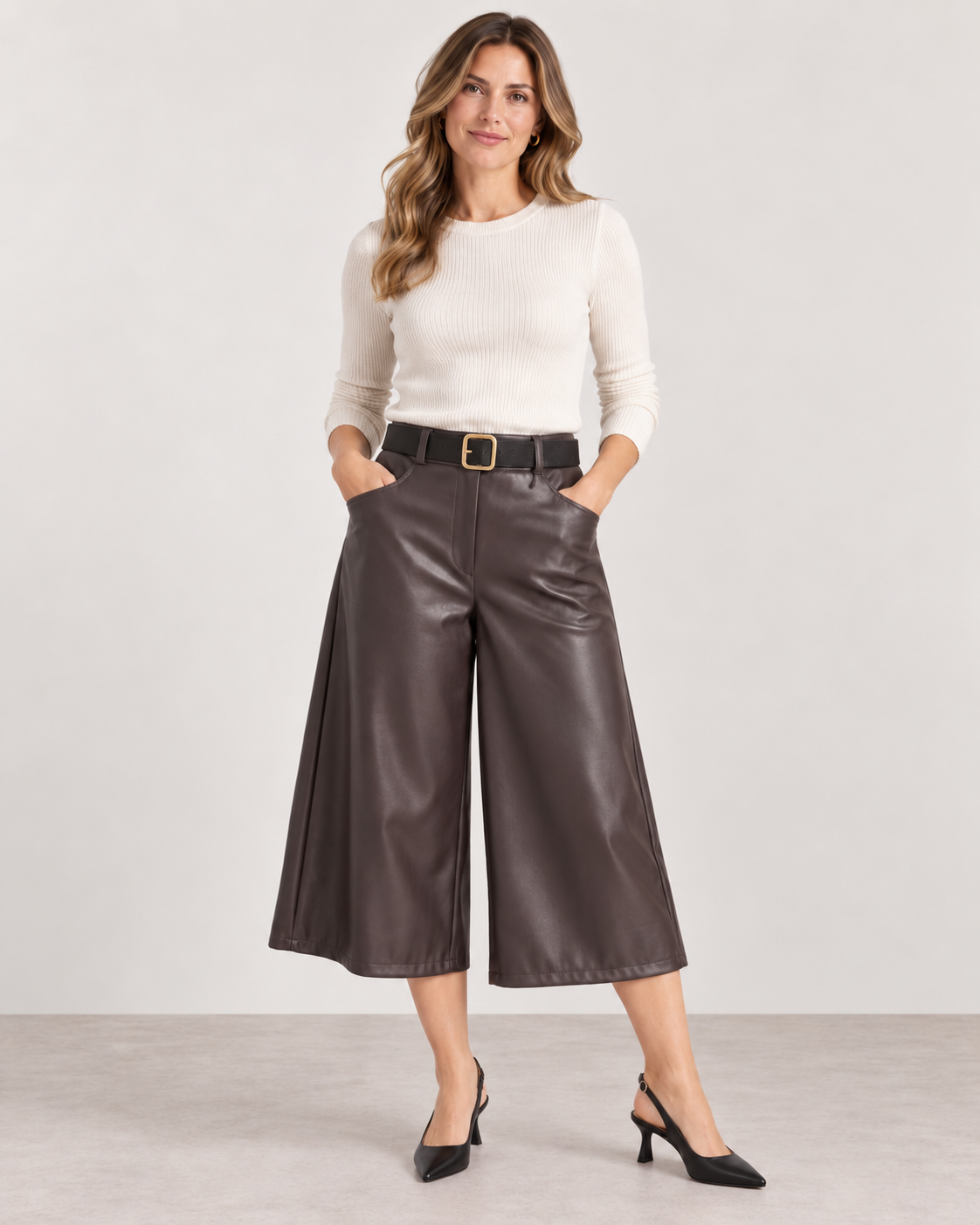 Leatherlook Capri Broek