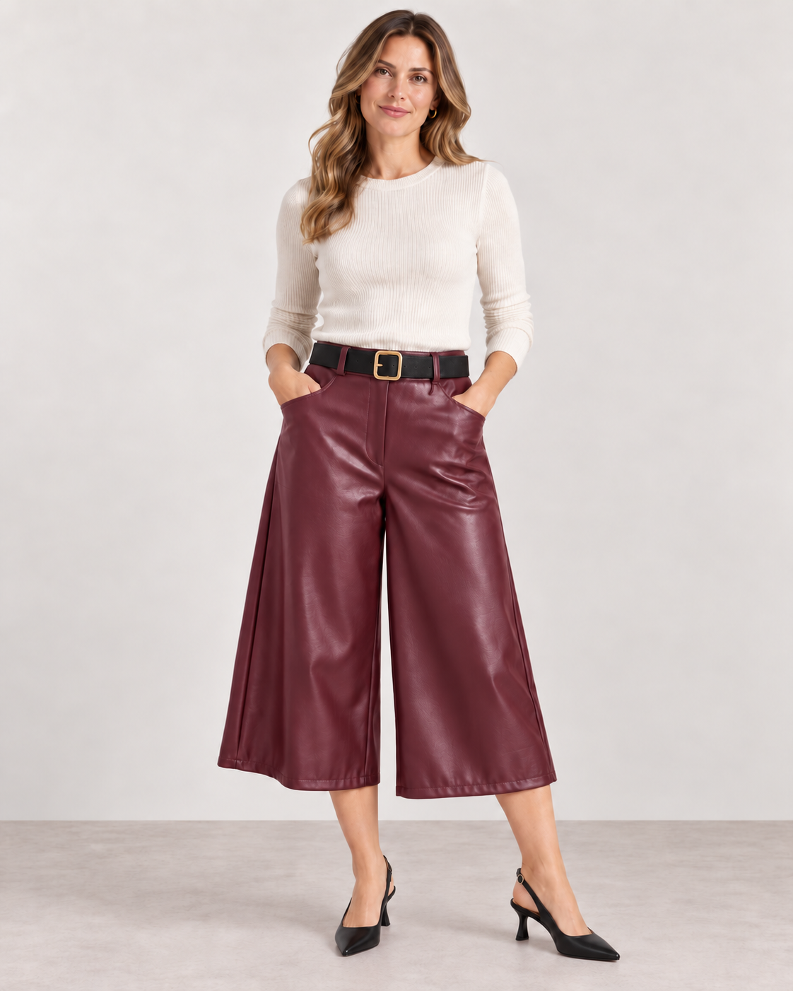 Leatherlook Capri Broek