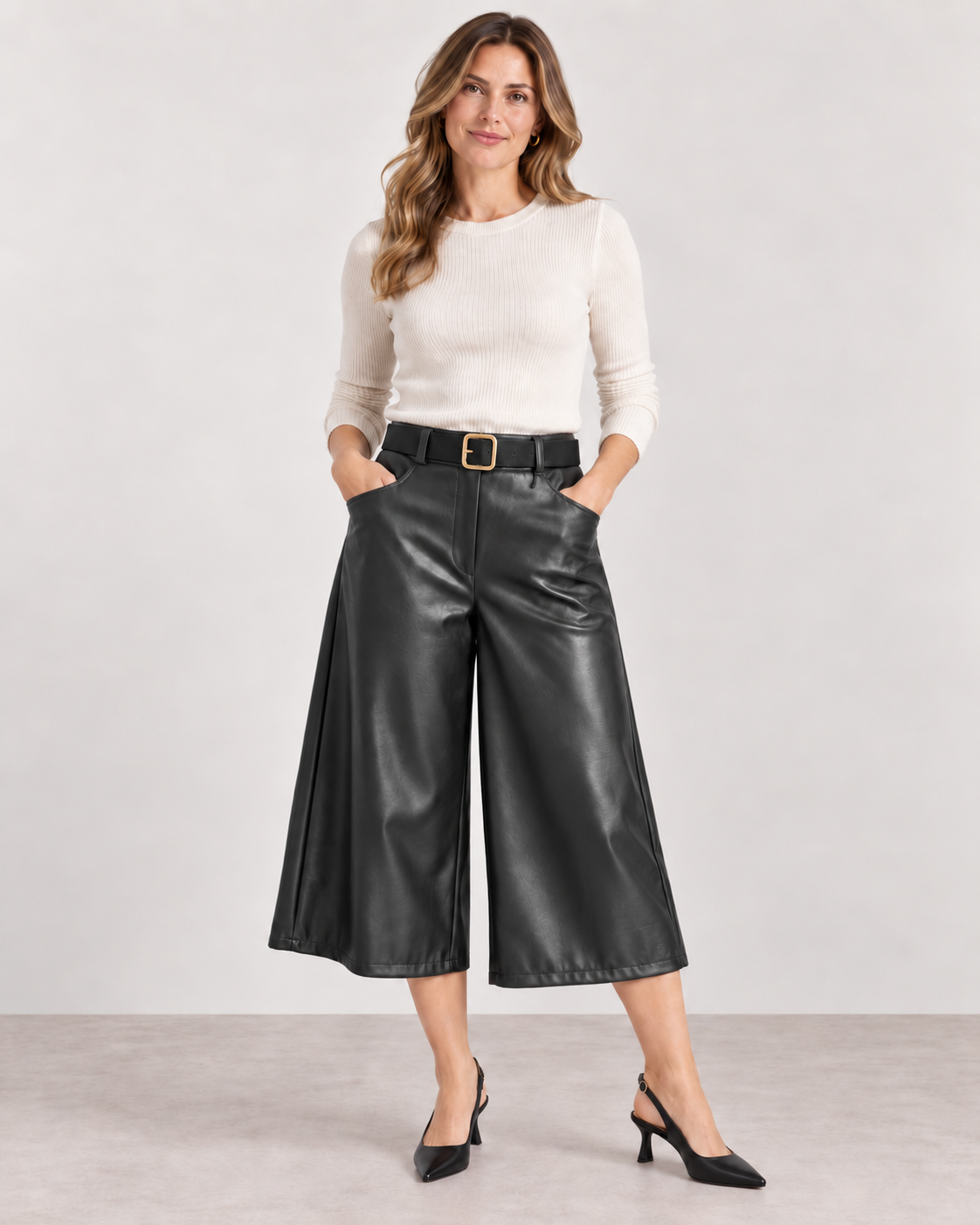 Leatherlook Capri Broek